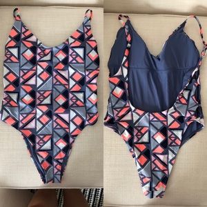 Aerie Geometric Cheeky One Piece